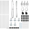Ensemble de poteaux de clôture 7 pcs Argent Ø32mm 160 cm 