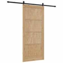 Porte coulissante avec quincaillerie 'ORKDAL'en pin massif 