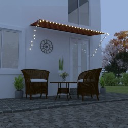 Auvent rétractable avec LED 300x150 cm Orange et marron 