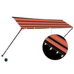 Auvent rétractable avec LED 300x150 cm Orange et marron 