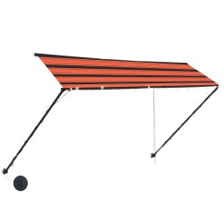 Auvent rétractable avec LED 300x150 cm Orange et marron 