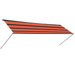 Auvent rétractable avec LED 300x150 cm Orange et marron 