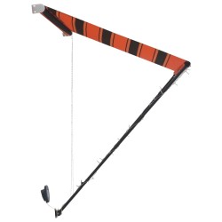 Auvent rétractable avec LED 300x150 cm Orange et marron 