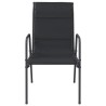 Chaises de jardin lot de 2 Acier et textilène Noir 