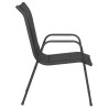 Chaises de jardin lot de 2 Acier et textilène Noir 