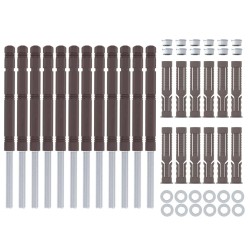 Supports de étagère flottante 12 pcs Marron Ø14 x 210 mm Acier 