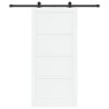 Porte coulissante avec ensemble matériel blanche 93x202 cm en bois massif de pin 