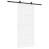 Porte coulissante avec ensemble matériel blanche 93x202 cm en bois massif de pin 