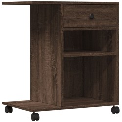 Support d'imprimante avec roulettes chêne marron 60x40x68,5 cm 