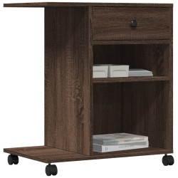 Support d'imprimante avec roulettes chêne marron 60x40x68,5 cm 