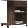 Support d'imprimante avec roulettes chêne marron 60x40x68,5 cm 