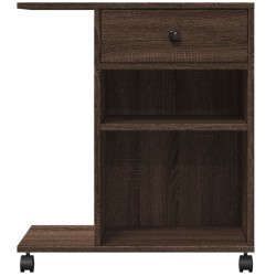 Support d'imprimante avec roulettes chêne marron 60x40x68,5 cm 