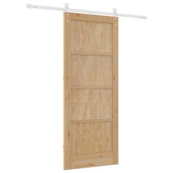 Porte coulissante avec matériel 83x202 cm Bois massif de pin 