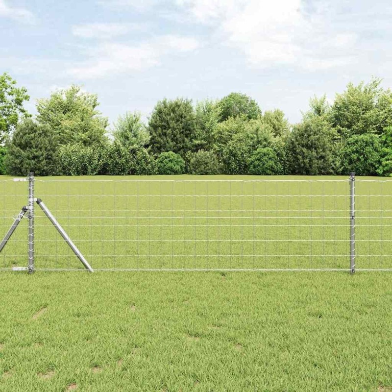 Clôture Euro avec 7 poteaux 0,4 x 10 m en acier galvanisé 