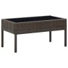 Table de jardin Marron 75x40x37 cm Résine tressée 