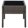 Table de jardin Marron 75x40x37 cm Résine tressée 