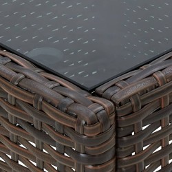 Table de jardin Marron 75x40x37 cm Résine tressée 