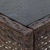Table de jardin Marron 75x40x37 cm Résine tressée 