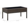 Table de jardin Marron 75x40x37 cm Résine tressée 