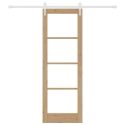 Porte coulissante avec kit de quincaillerie 73.5x211 cm Bois massif en pin 