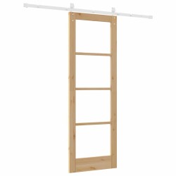 Porte coulissante avec kit de quincaillerie 73.5x211 cm Bois massif en pin 