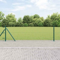 Clôture Euro avec 7 poteaux à languette 0,4 x 10 m en acier galvanisé 