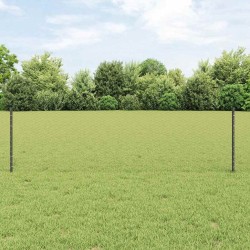Piliers de clôture 5 pcs U-Channel gris 60 cm acier 