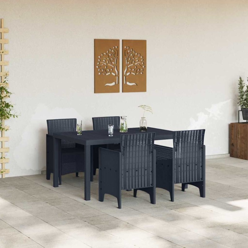 Ensemble salle à manger jardin 5 pcs Anthracite 