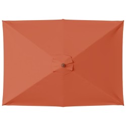 Parasol d'extérieur avec mât en bois 150x200 cm Terre cuite 