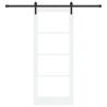 Porte Coulissante avec Quincaillerie 'ORKDAL'Bois Massif Blanc & Verre 