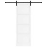 Porte coulissante avec quincaillerie blanche 83x232 cm en bois massif de pin 