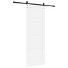 Porte Coulissante avec Set de Quincaillerie Blanche 83x232 cm en Bois Solide de Pin 