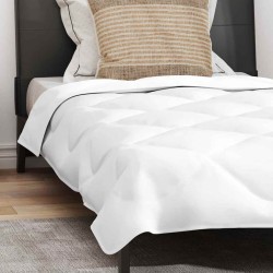 Duvet d'été avec oreiller 2 pcs Blanc 135 x 220 cm Microfibre 