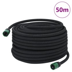 Tuyau d'arrosage de jardin noir 0,6" 50 m caoutchouc 