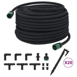 Tuyau d'arrosage de jardin noir 0,6" 50 m caoutchouc 