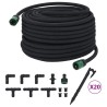 Tuyau d'arrosage de jardin noir 0,6" 50 m caoutchouc 