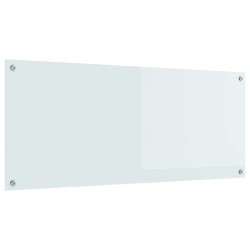 Dossier de cuisine blanc 120x50x0,6 cm en verre trempé 