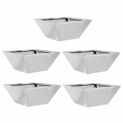 Set de 5 jardinières en bol 35x35x15 cm en acier galvanisé 