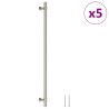 Poignées d'armoire 5 pcs argenté 320 mm acier inoxydable 