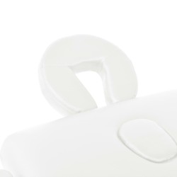Table de massage pliable à 2 zones 10 cm d'épaisseur Blanc 