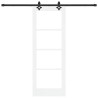 Porte Coulissante avec Ensemble de Quincaillerie Blanche 73.5x198.5 cm Bois Massif Pin 