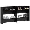 Cabinets à chaussures muraux 2 pcs Chêne noir 60 x 18 x 60 cm 