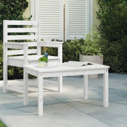 Table de jardin blanc 82,5x50,5x45 cm bois massif de pin 
