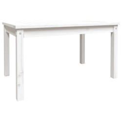 Table de jardin blanc 82,5x50,5x45 cm bois massif de pin 