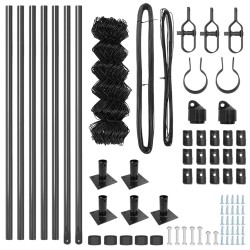 Jeu de Poteaux de Clôture Argent Standard Acier galvanisé 