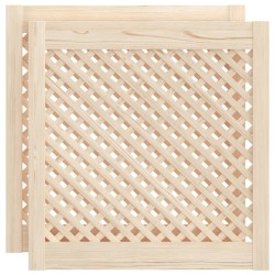 Portes d'armoires en treillis 2 pcs 59,5x61,5 cm pin massif 