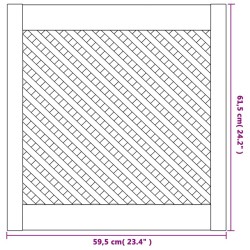 Portes d'armoires en treillis 2 pcs 59,5x61,5 cm pin massif 