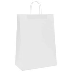 Sacs en papier 250 pcs avec poignées blanc 32x17x44 cm 