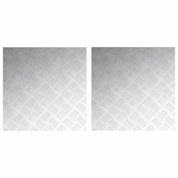 Plaques en Aluminium à Motif Damier 2 pcs Antidérapantes 50x50 cm 