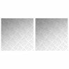 Plaques en Aluminium à Motif Damier 2 pcs Antidérapantes 50x50 cm 